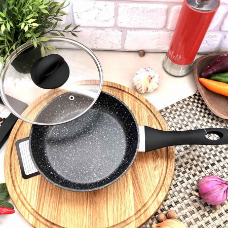 Сковорода с крышкой Edenberg EB - 3428 - 24 см, мрамор ✅ базовая цена $13.99 ✔ Опт ✔ Скидки ✔ Заходите! - Интернет-магазин ✅ Фортуна-опт ✅