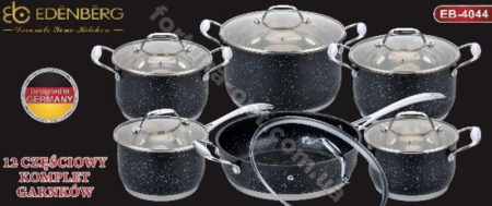 Набор посуды Edenberg черный мраморный ЕВ - 4044 ✅ базовая цена $86.67 ✔ Опт ✔ Скидки ✔ Заходите! - Интернет-магазин ✅ Фортуна-опт ✅