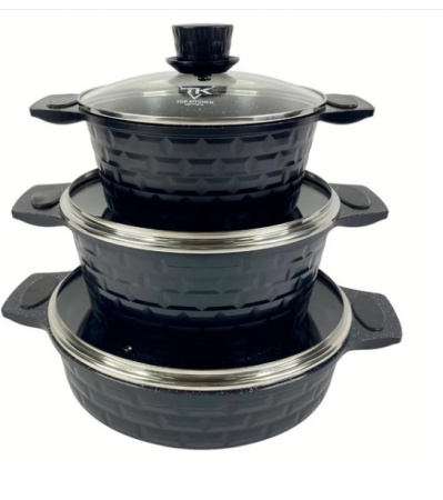 Н/р кастрюль мрамор 6пр (2,4/4,5/7,5л) Top Kitchen 00033 ✅ базовая цена $46.41 ✔ Опт ✔ Скидки ✔ Заходите! - Интернет-магазин ✅ Фортуна-опт ✅