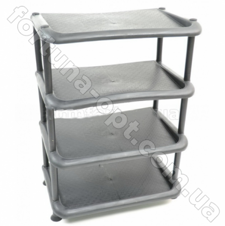 Полка для  обуви 4-х ярусная  черная (Стандарт ) 0721 ✅ базовая цена 205.86 грн. ✔ Опт ✔ Скидки ✔ Заходите! - Интернет-магазин ✅ Фортуна-опт ✅