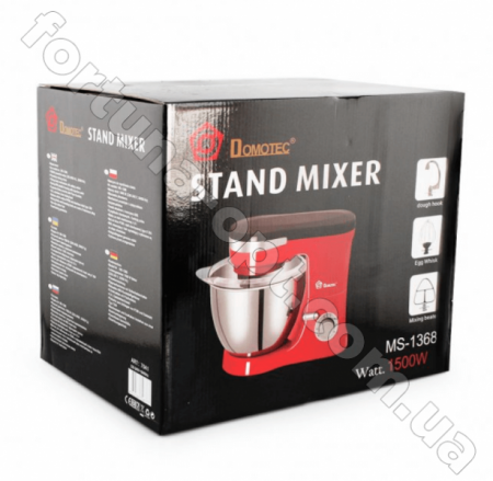 Планетарный тестомес миксер бытовой Domotec MS-1368 на 4 л  ✅ базовая цена $59.18 ✔ Опт ✔ Скидки ✔ Заходите! - Интернет-магазин ✅ Фортуна-опт ✅