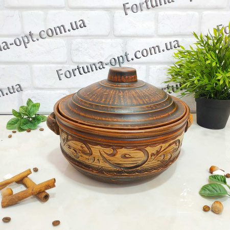   Кастрюля красная глина 3 л 2996 ✅ базовая цена 182.34 грн. ✔ Опт ✔ Скидки ✔ Заходите! - Интернет-магазин ✅ Фортуна-опт ✅