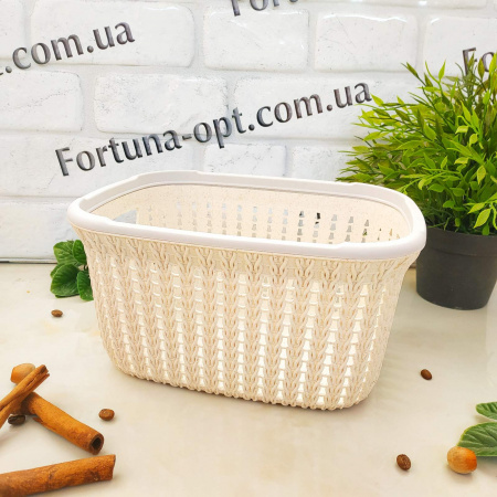 Корзина-плетенка с ручками пластик 24*18*13 см - Stenson - 85479 ✅ базовая цена $2 ✔ Опт ✔ Скидки ✔ Заходите! - Интернет-магазин ✅ Фортуна-опт ✅