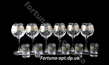 Набор бокалов вино+стопка Версаче 08-163/837  ➜ Оптом и в розницу ✅ актуальная цена -Интернет магазин ✅  Фортуна ✅