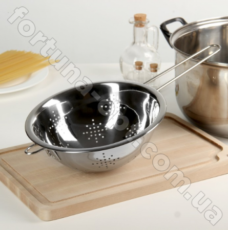 Дуршлаг с ручкой из нержавеющей стали A-Plus - 0851 (28 см) ✅ базовая цена $3.93 ✔ Опт ✔ Скидки ✔ Заходите! - Интернет-магазин ✅ Фортуна-опт ✅