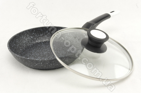 Сковорода 24 см с крышкой, гранитное покрытие A-Plus - 1481 ✅ базовая цена $10.44 ✔ Опт ✔ Скидки ✔ Заходите! - Интернет-магазин ✅ Фортуна-опт ✅
