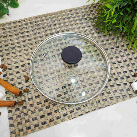 Крышка стеклянная для сковороды с ручкой A - Plus - 0022 - 22 см ✅ базовая цена $1.86 ✔ Опт ✔ Скидки ✔ Заходите! - Интернет-магазин ✅ Фортуна-опт ✅