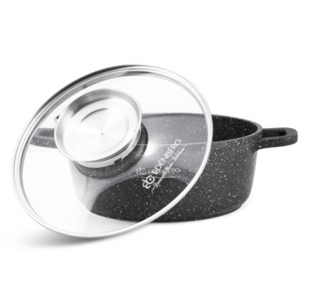 Казан с крышкой черный мрамор Edenberg EB - 8116 - 2,3 л/20 см ✅ базовая цена $17.04 ✔ Опт ✔ Скидки ✔ Заходите! - Интернет-магазин ✅ Фортуна-опт ✅