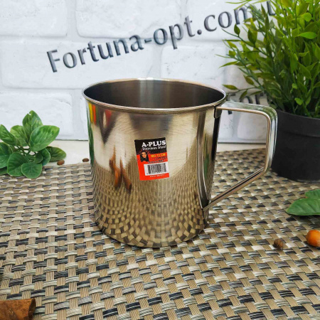 Кружка из нержавеющей стали 12 см A-Plus - 0277 ✅ базовая цена $1.76 ✔ Опт ✔ Скидки ✔ Заходите! - Интернет-магазин ✅ Фортуна-опт ✅