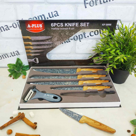 Набор ножей A-Plus - 0998 (6предметов) ✅ базовая цена $7.25 ✔ Опт ✔ Скидки ✔ Заходите! - Интернет-магазин ✅ Фортуна-опт ✅
