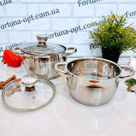 Набор кастрюль из нержавеющей стали A-Plus - 2182➜ Опт и розница ✅ актуальная цена -Интернет магазин ✅ Фортуна ✅