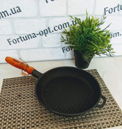 Сковорода чугунная литая б/кр 24х4см гриль Т 308 (СН) ✅ базовая цена 515.68 грн. ✔ Опт ✔ Скидки ✔ Заходите! - Интернет-магазин ✅ Фортуна-опт ✅