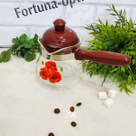 Турка стекло  600мл (А-Плюс) 1050 ✅ базовая цена $4.05 ✔ Опт ✔ Скидки ✔ Заходите! - Интернет-магазин ✅ Фортуна-опт ✅