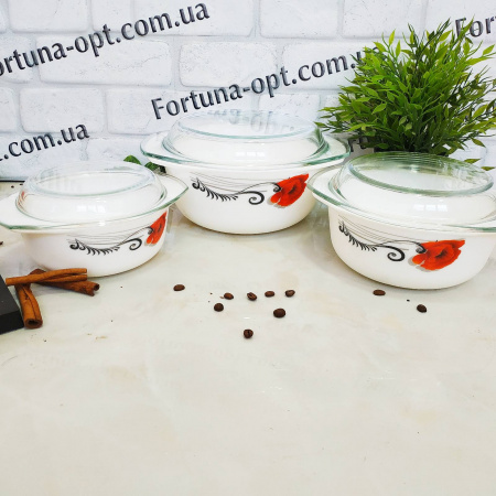 Набор кастрюль термостекло A - Plus - 1864 (3 шт) ✅ базовая цена $15.14 ✔ Опт ✔ Скидки ✔ Заходите! - Интернет-магазин ✅ Фортуна-опт ✅