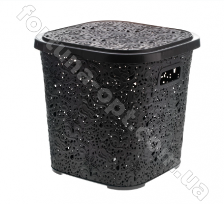 Корзина ажурная с крышкой пластик 15 л 0747 ✅ базовая цена 95.90 грн. ✔ Опт ✔ Скидки ✔ Заходите! - Интернет-магазин ✅ Фортуна-опт ✅