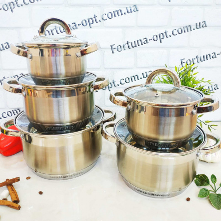 Набор из нержавеющих кастрюль A-Plus 2185➜ Опт и розница ✅ актуальная цена -Интернет магазин ✅ Фортуна ✅