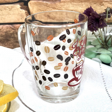 Чашка стеклянная конус 300 мл Кофе - 8147 ✅ базовая цена 51.07 грн. ✔ Опт ✔ Скидки ✔ Заходите! - Интернет-магазин ✅ Фортуна-опт ✅