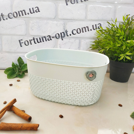 Корзина-плетенка с ручками 23*18*12см 87973 ✅ базовая цена $2.44 ✔ Опт ✔ Скидки ✔ Заходите! - Интернет-магазин ✅ Фортуна-опт ✅