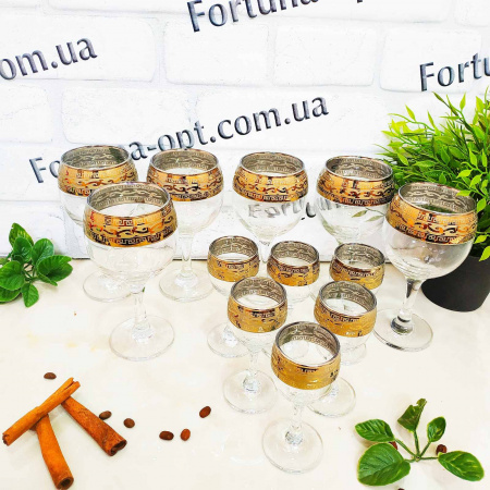 Набор 12 предметов бокал для вина + рюмка Версаче GE 08-411/134  ✅ базовая цена 795.36 грн. ✔ Опт ✔ Скидки ✔ Заходите! - Интернет-магазин ✅ Фортуна-опт ✅