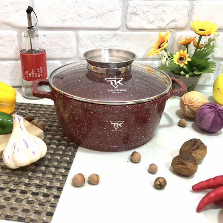 Кастрюля-казан Top Kitchen бордо 2,4 л -(20 см) TK 00051 ✅базовая цена$16.01✔Опт✔Скидки✔Заходите! - Интернет-магазин ✅Фортуна-опт ✅
