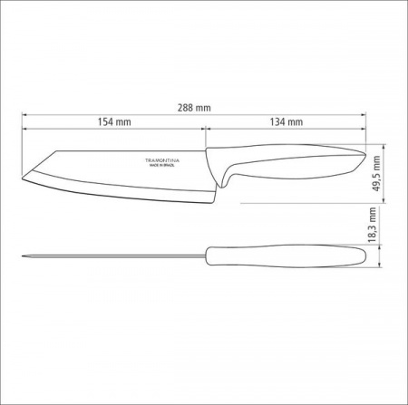 Нож поварской 152 мм Трамонтина PLENUS серая ручка инд.блистер 23443/166 ✅ базовая цена 180.62 грн. ✔ Опт ✔ Скидки ✔ Заходите! - Интернет-магазин ✅ Фортуна-опт ✅