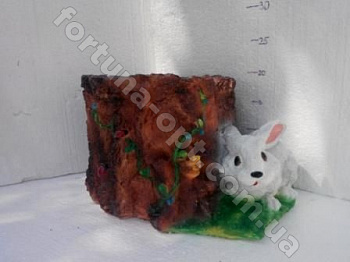 Кашпо Кролик по пеньком 2925 (К) ➜ Оптом и в розницу ✅ актуальная цена -Интернет магазин ✅ Фортуна ✅