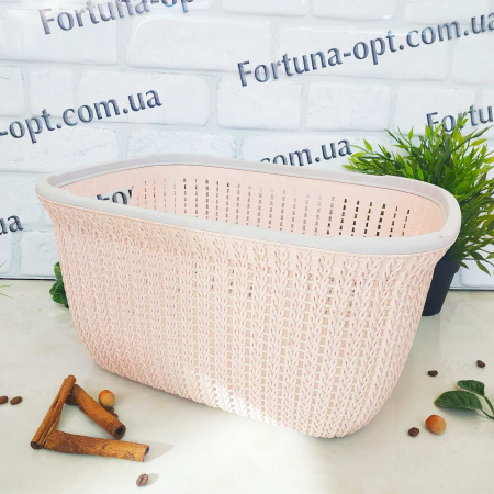 Корзина-плетенка с ручками пластик 32*27*19 см - Stenson - 85477 ✅ базовая цена $4.85 ✔ Опт ✔ Скидки ✔ Заходите! - Интернет-магазин ✅ Фортуна-опт ✅