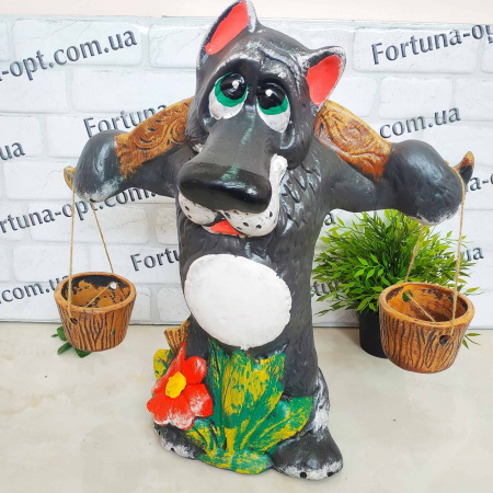  Волк №5 с коромыслом керамический 0884 ✅ базовая цена 444 грн. ✔ Опт ✔ Скидки ✔ Заходите! - Интернет-магазин ✅ Фортуна-опт ✅