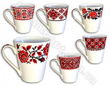 Чашка керамическая 300 мл Вышиванка Elina EL - 3259 ✅ базовая цена 24.40 грн. ✔ Опт ✔ Акции ✔ Заходите! - Интернет-магазин Fortuna-opt.com.ua.