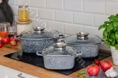 Набор казанов с мраморным покрытием Edenberg EB - 8030 ✅ базовая цена $62.87 ✔ Опт ✔ Скидки ✔ Заходите! - Интернет-магазин ✅ Фортуна-опт ✅