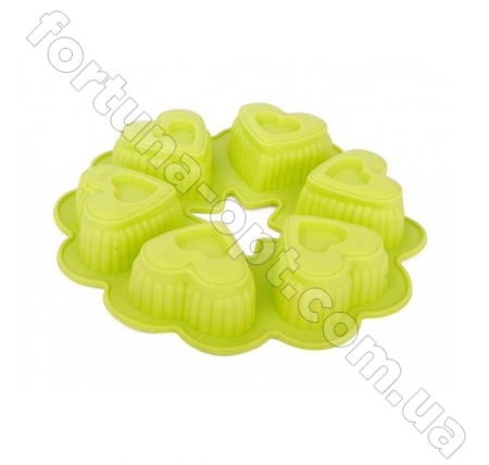 Форма для выпечки кексов силиконовая сердца EMPIRE - 7174 6 шт ✅ базовая цена $1.95 ✔ Опт ✔ Скидки ✔ Заходите! - Интернет-магазин ✅ Фортуна-опт ✅