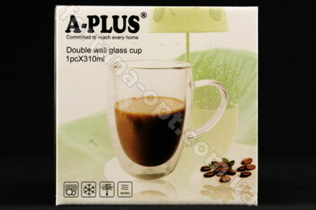Чашка стекло 310 мл двойные стенки Капучино A-Plus - 7005 ✅ базовая цена $2.84 ✔ Опт ✔ Скидки ✔ Заходите! - Интернет-магазин ✅ Фортуна-опт ✅