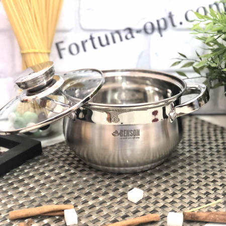 Кастрюля с пятислойным дном Benson 598 - 5,1 л ✅ базовая цена $13.88 ✔ Опт ✔ Скидки ✔ Заходите! - Интернет-магазин ✅ Фортуна-опт ✅