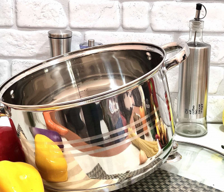 Кастрюля нержавеющая A-Plus - 2170 - 8,2 л  ✅ базовая цена $15.29 ✔ Опт ✔ Скидки ✔ Заходите! - Интернет-магазин ✅ Фортуна-опт ✅