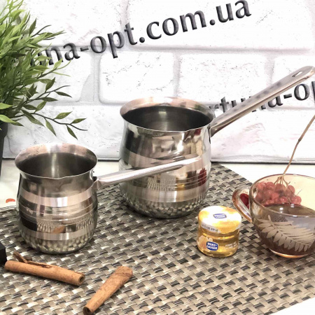 Набор турок из нержавеющей стали 2 шт Empire EM - 1561 ✅ базовая цена $4.44 ✔ Опт ✔ Скидки ✔ Заходите! - Интернет-магазин ✅ Фортуна-опт ✅