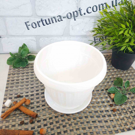 Горшок цветочный Бутон d-17см, h-13,5 см белый (1,9 л) 2938 ✅ базовая цена 39.07 грн. ✔ Опт ✔ Скидки ✔ Заходите! - Интернет-магазин ✅ Фортуна-опт ✅