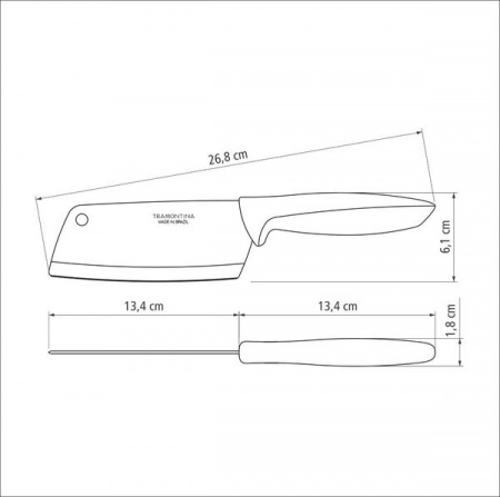 Нож-топорик в блистере 127 мм Трамонтина PLENUS светло-серая ручка - 23430/135 ✅ базовая цена 255.74 грн. ✔ Опт ✔ Скидки ✔ Заходите! - Интернет-магазин ✅ Фортуна-опт ✅
