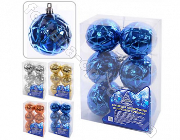 Шарики елочные 7 см 6 шт/наб 8676 ✅ базовая цена $1.43 ✔ Опт ✔ Акции ✔ Заходите! - Интернет-магазин Fortuna-opt.com.ua.