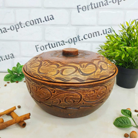 Макитра 5 л с крышкой из красной глины - 7748 ✅ базовая цена 240.35 грн. ✔ Опт ✔ Скидки ✔ Заходите! - Интернет-магазин ✅ Фортуна-опт ✅