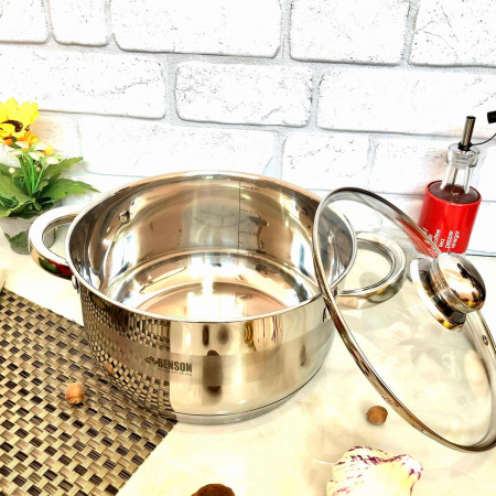 Кастрюля из нержавеющей стали Benson - 219 -3,5 л ✅ базовая цена $13.51 ✔ Опт ✔ Скидки ✔ Заходите! - Интернет-магазин ✅ Фортуна-опт ✅