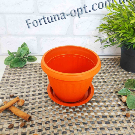 Горшок цветочный Бутон d-13см, h-10 см белый/теракот (0,8 л) 2937 ✅ базовая цена 22.69 грн. ✔ Опт ✔ Скидки ✔ Заходите! - Интернет-магазин ✅ Фортуна-опт ✅