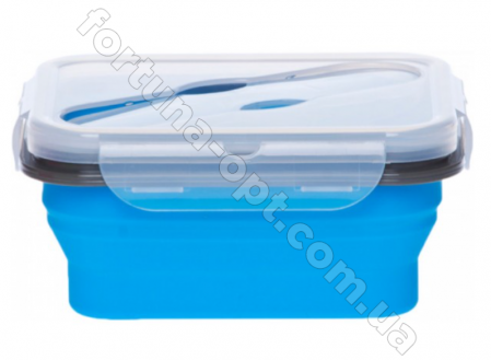 Ланч-бокс силиконовый складной Frico FRU - 383 - 800 мл ➜ фото ➜ розн цена $5.04 - Интернет-магазин ✅ Fortuna-opt.com.ua. ✅