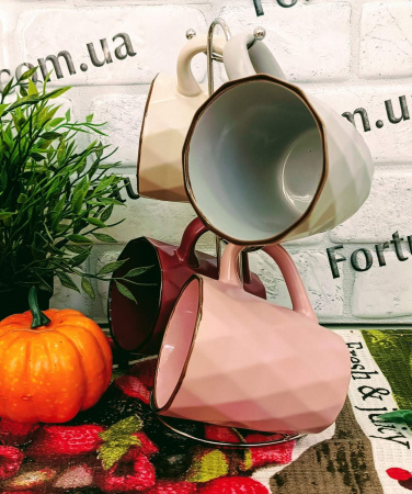 Набор чайный 4 пр 350 мл на стойке Грани  021-04-11 ✅ базовая цена 367.11 грн. ✔ Опт ✔ Скидки ✔ Заходите! - Интернет-магазин ✅ Фортуна-опт ✅