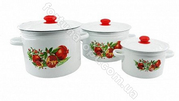 Набор кастрюль 822 Гранат ➜ Оптом и в розницу ✅ актуальная цена -Интернет магазин ✅ Фортуна ✅
