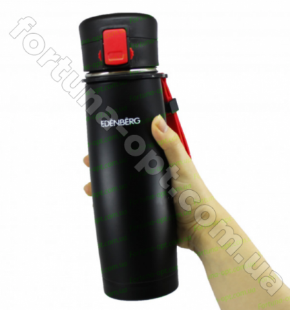 Термокружка - термос Edenberg EB - 629 с силиконовой ручкой и ремешком - 480 мл ➜ фото ➜ розн цена $6.54 - Интернет-магазин ✅ Fortuna-opt.com.ua. ✅