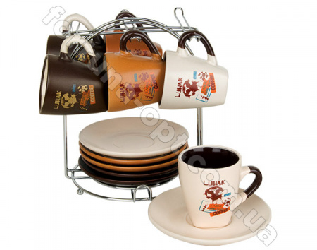 Чайный сервиз на подставке керамика Elina EL - 2145 ✅ базовая цена 223.20 грн. ✔ Опт ✔ Скидки ✔ Заходите! - Интернет-магазин ✅ Фортуна-опт ✅