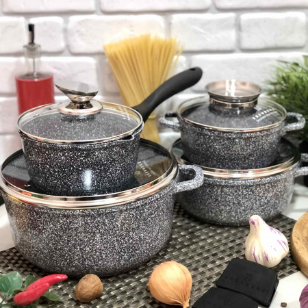 Набор посуды с мраморным покрытием Edenberg EB - 8010 ✅ базовая цена $57.31 ✔ Опт ✔ Скидки ✔ Заходите! - Интернет-магазин ✅ Фортуна-опт ✅