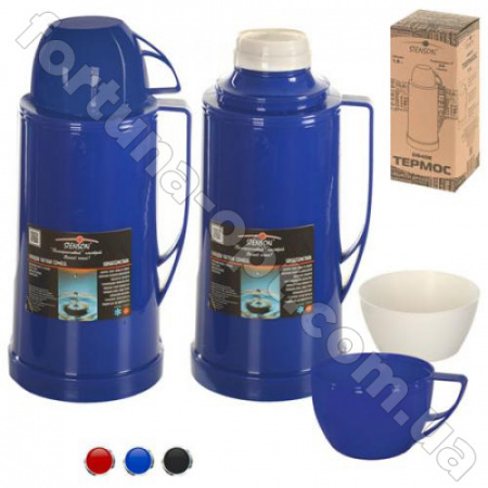 Термос пластиковый со стеклянной колбой Stenson - 408 - 1,8 л ➜ фото ➜ розн цена $5.85 - Интернет-магазин ✅ Fortuna-opt.com.ua. ✅ 