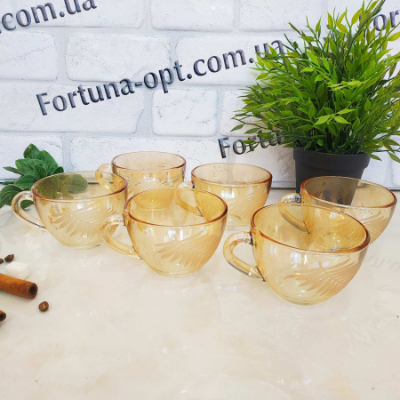 Чашка стекло 200 мл "Папоротник" 6шт/наб 223-1416 ✅ базовая цена 417.36 грн. ✔ Опт ✔ Скидки ✔ Заходите! - Интернет-магазин ✅ Фортуна-опт ✅