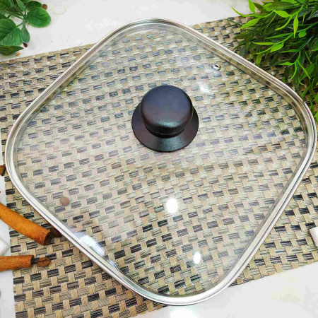 Крышка стеклянная квадратная 24 см Benson 996 ✅ базовая цена $4.59 ✔ Опт ✔ Скидки ✔ Заходите! - Интернет-магазин ✅ Фортуна-опт ✅